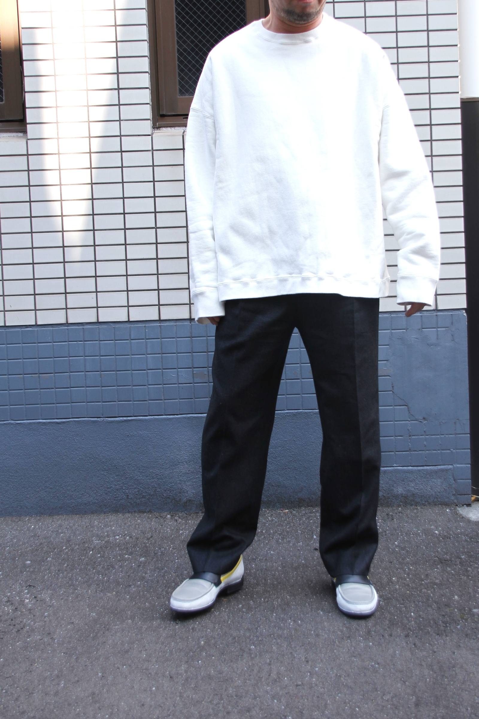ATON SUVIN GARMENT DYE CREWNECK PULLOVER